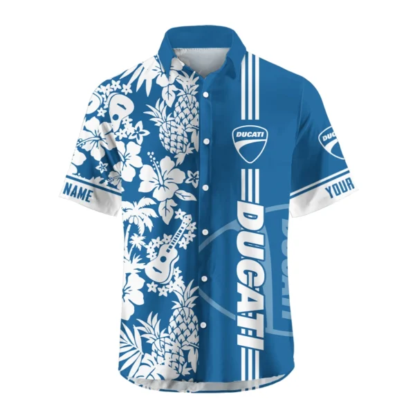 Ducati Exclusive Logo Hawaian Shirt QTVA160425HW02DUC - Dark Blue - Image 2