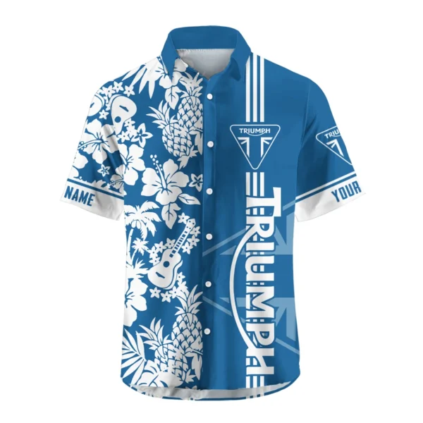 Triumph Motorcycles Exclusive Logo Hawaian Shirt QTVA160425HW02TRI - Dark Blue - Image 2