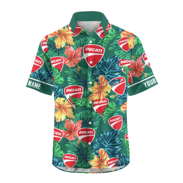 Triumph Motorcycles Exclusive Logo Hawaian Shirt QTVA220425HW04DUC - Deep Green - Image 2