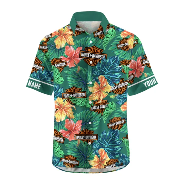 Triumph Motorcycles Exclusive Logo Hawaian Shirt QTVA220425HW04HD - Deep Green - Image 2
