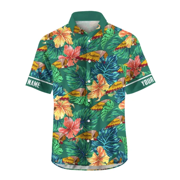 Indian Motorcycles Exclusive Logo Hawaian Shirt QTVA220425HW04IND - Deep Green - Image 2