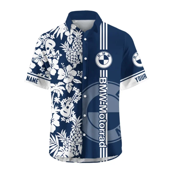 BMW Motorrad Exclusive Logo Hawaian Shirt QTVA160425HW02BMW - Navy Blue - Image 2