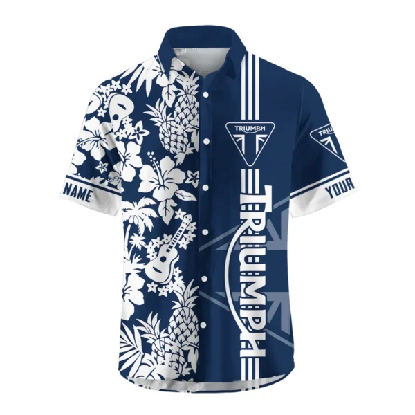Triumph Motorcycles Exclusive Logo Hawaian Shirt QTVA160425HW02TRI - Navy Blue - Image 2
