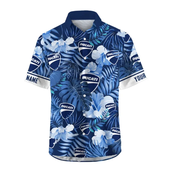 Ducati Exclusive Logo Hawaian Shirt QTVA210425HW03DUC - Navy Blue - Image 2