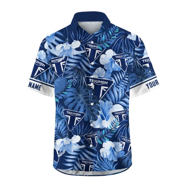 Triumph Motorcycles Exclusive Logo Hawaian Shirt QTVA210425HW03TRI - Navy Blue - Image 2