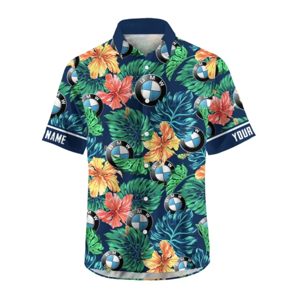 Triumph Motorcycles Exclusive Logo Hawaian Shirt QTVA220425HW04BMW - Navy Blue - Image 2