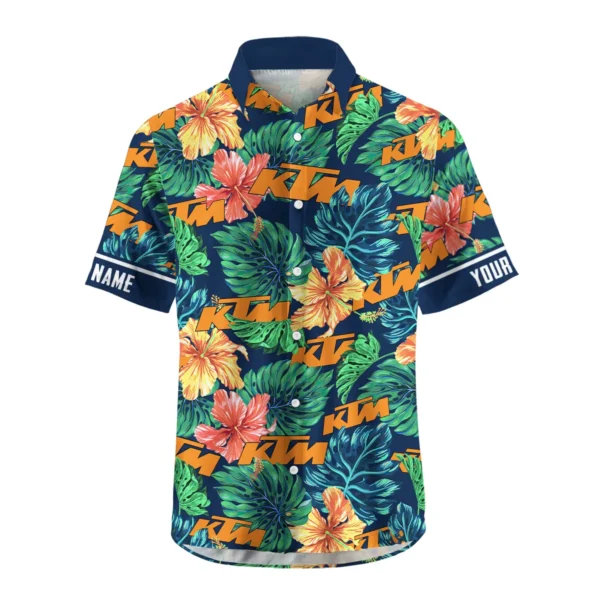 KTM Exclusive Logo Hawaian Shirt QTVA220425HW04KTM - Navy Blue - Image 2