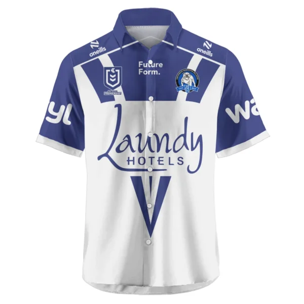 Canterbury-Bankstown Bulldogs NRL Exclusive Logo Hawaiian Shirt QTVA050625NRL01CBY-HW - Image 2