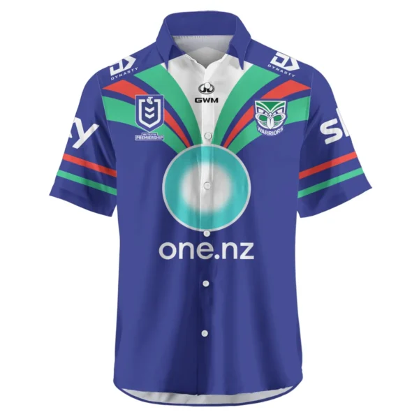 NZ Warriors NRL Exclusive Logo Hawaiian Shirt QTVA050625NRL01NZL-HW - Image 2