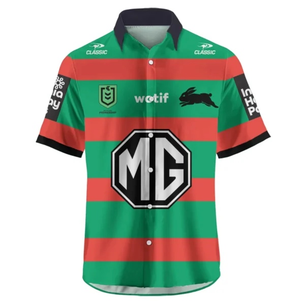 South Sydney Rabbitohs NRL Exclusive Logo Hawaiian Shirt QTVA050625NRL01SOU-HW - Image 2