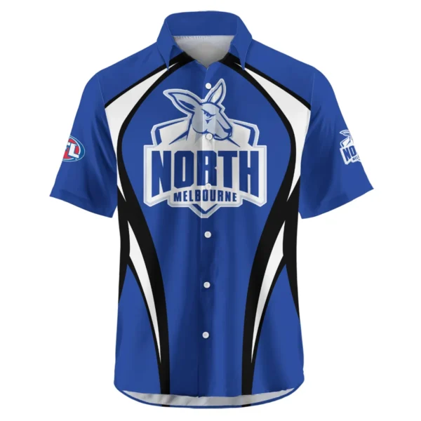North Melbourne Kangaroos AFL Exclusive Logo Hawaiian Shirt QTVA250625AFL03NMFC-HW - Image 2