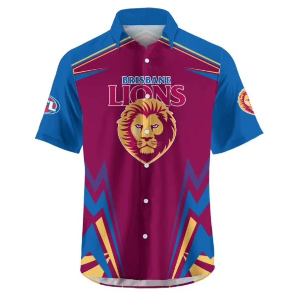 Brisbane Lions AFL Exclusive Logo Hawaiian Shirt QTVA270625AFL04BL-HW - Image 2
