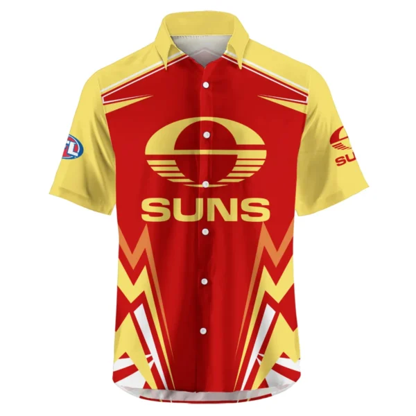 Gold Coast SUNS AFL Exclusive Logo Hawaiian Shirt QTVA270625AFL04GCFC-HW - Image 2
