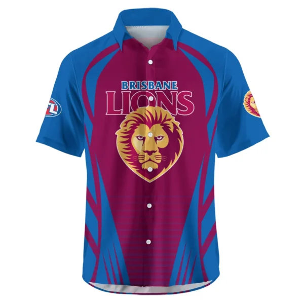 Brisbane Lions AFL Exclusive Logo Hawaiian Shirt QTVA280625AFL05BL-HW - Image 2