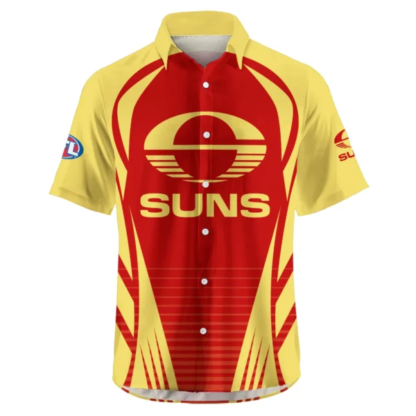 Gold Coast SUNS AFL Exclusive Logo Hawaiian Shirt QTVA280625AFL05GCFC-HW - Image 2