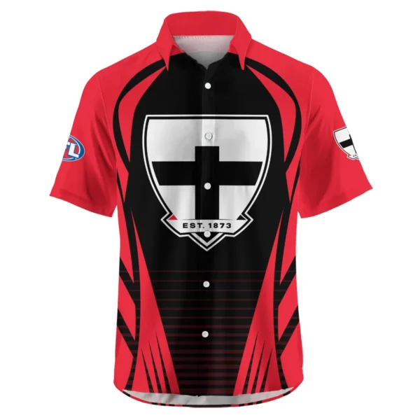 St Kilda Saints AFL Exclusive Logo Hawaiian Shirt QTVA280625AFL05STK-HW - Image 2