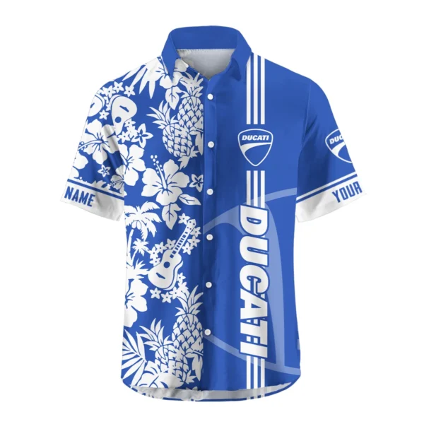 Ducati Exclusive Logo Hawaian Shirt QTVA160425HW02DUC - Royal Blue - Image 2