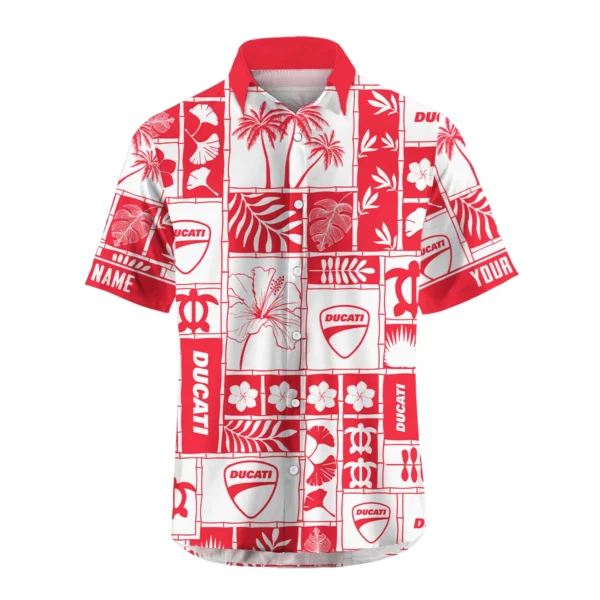 Ducati Exclusive Logo Hawaian Shirt QTVA150425HWDUC - Red - Image 2