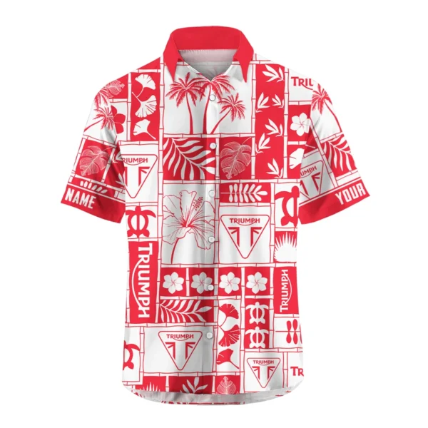Triumph Motorcycles Exclusive Logo Hawaian Shirt QTVA150425HWTRI - Red - Image 2