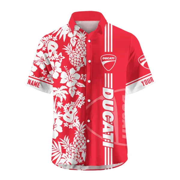 Ducati Exclusive Logo Hawaian Shirt QTVA160425HW02DUC - Red - Image 2