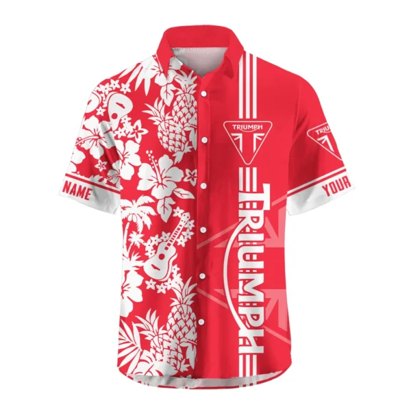 Triumph Motorcycles Exclusive Logo Hawaian Shirt QTVA160425HW02TRI - Red - Image 2