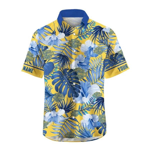 Harley-Davidson Exclusive Logo Hawaian Shirt QTVA210425HW03HD - Yeallow - Image 2