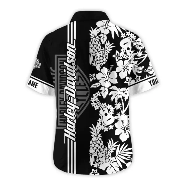 Harley-Davidson Exclusive Logo Hawaian Shirt QTVA160425HW02HD - Black - Image 3