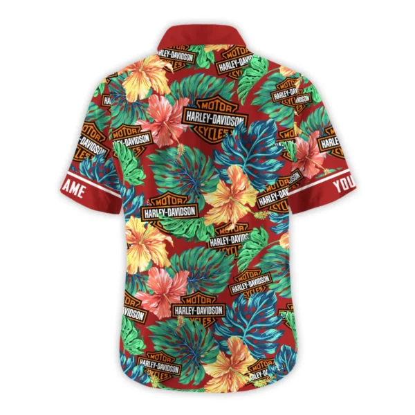 Triumph Motorcycles Exclusive Logo Hawaian Shirt QTVA220425HW04HD - Dark Brick Red - Image 3