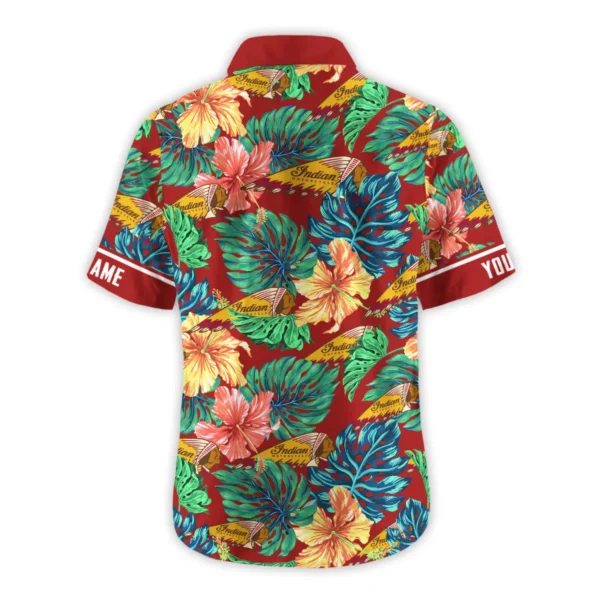 Indian Motorcycles Exclusive Logo Hawaian Shirt QTVA220425HW04IND - Dark Brick Red - Image 3