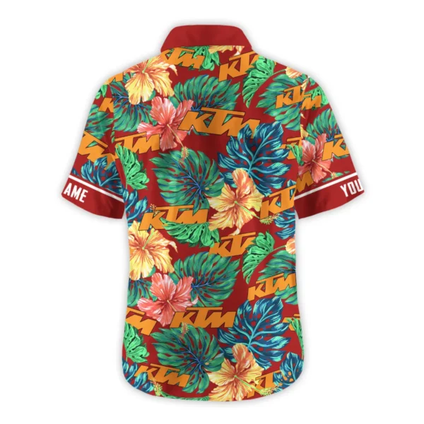 KTM Exclusive Logo Hawaian Shirt QTVA220425HW04KTM - Dark Brick Red - Image 3