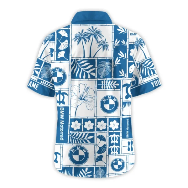 BMW Motorrad Exclusive Logo Hawaian Shirt QTVA150425HWBMW - Dark Blue - Image 3