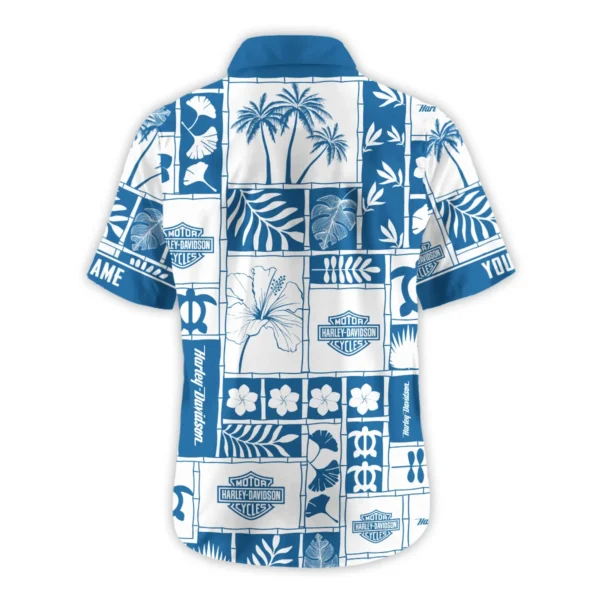 Harley-Davidson Exclusive Logo Hawaian Shirt QTVA150425HWHD - Dark Blue - Image 3