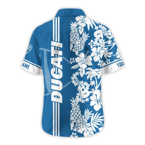 Ducati Exclusive Logo Hawaian Shirt QTVA160425HW02DUC - Dark Blue - Image 3