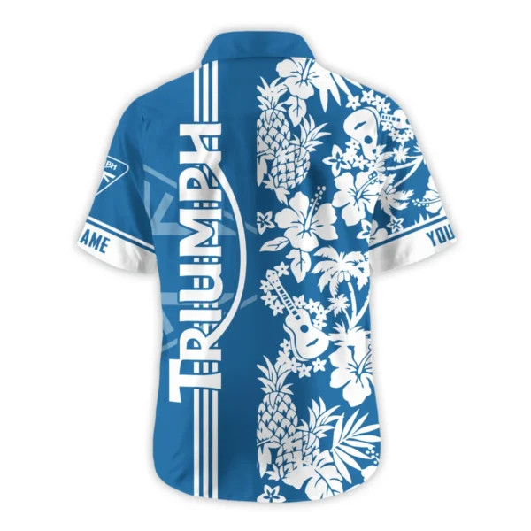 Triumph Motorcycles Exclusive Logo Hawaian Shirt QTVA160425HW02TRI - Dark Blue - Image 3