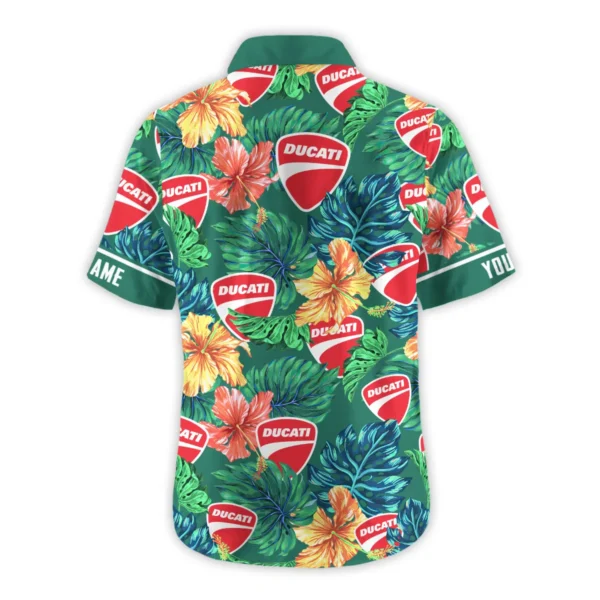 Triumph Motorcycles Exclusive Logo Hawaian Shirt QTVA220425HW04DUC - Deep Green - Image 3