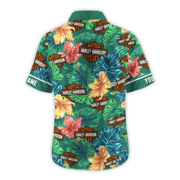 Triumph Motorcycles Exclusive Logo Hawaian Shirt QTVA220425HW04HD - Deep Green - Image 3