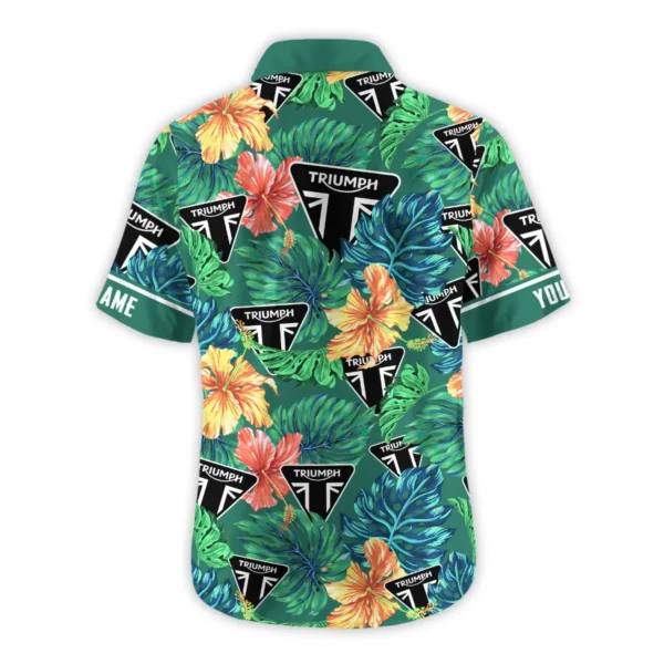 Triumph Motorcycles Exclusive Logo Hawaian Shirt QTVA220425HW04TRI - Deep Green - Image 3