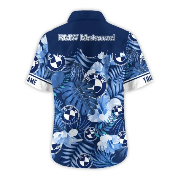 BMW Motorrad Exclusive Logo Hawaian Shirt QTVA210425HW03BMW - Navy Blue - Image 3