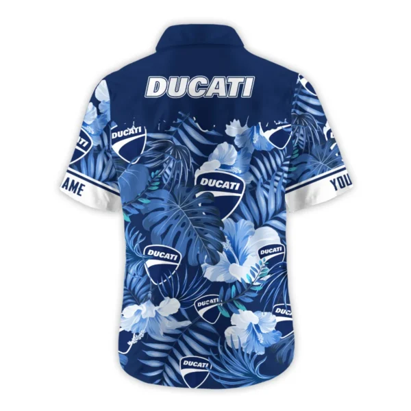 Ducati Exclusive Logo Hawaian Shirt QTVA210425HW03DUC - Navy Blue - Image 3
