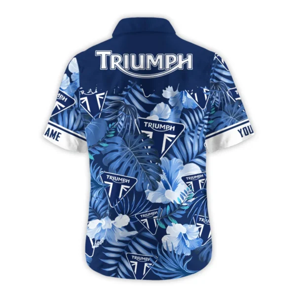 Triumph Motorcycles Exclusive Logo Hawaian Shirt QTVA210425HW03TRI - Navy Blue - Image 3