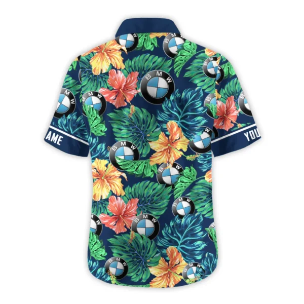 Triumph Motorcycles Exclusive Logo Hawaian Shirt QTVA220425HW04BMW - Navy Blue - Image 3