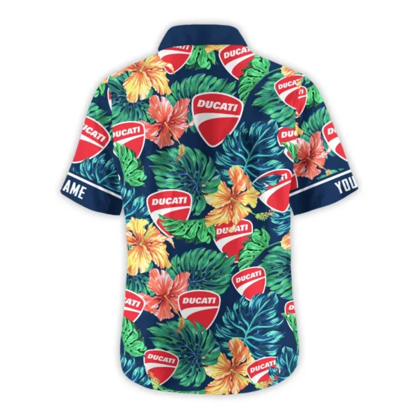 Triumph Motorcycles Exclusive Logo Hawaian Shirt QTVA220425HW04DUC - Navy Blue - Image 3
