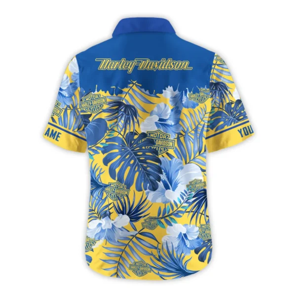 Harley-Davidson Exclusive Logo Hawaian Shirt QTVA210425HW03HD - Yeallow - Image 3