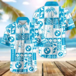 BMW Motorrad Exclusive Logo Hawaian Shirt QTVA150425HWBMW - Aqua Blue