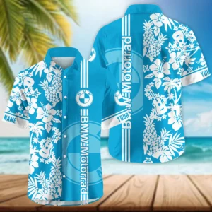 BMW Motorrad Exclusive Logo Hawaian Shirt QTVA160425HW02BMW - Aqua Blue
