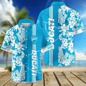 Ducati Exclusive Logo Hawaian Shirt QTVA160425HW02DUC - Aqua Blue