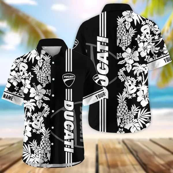 Ducati Exclusive Logo Hawaian Shirt QTVA160425HW02DUC - Black