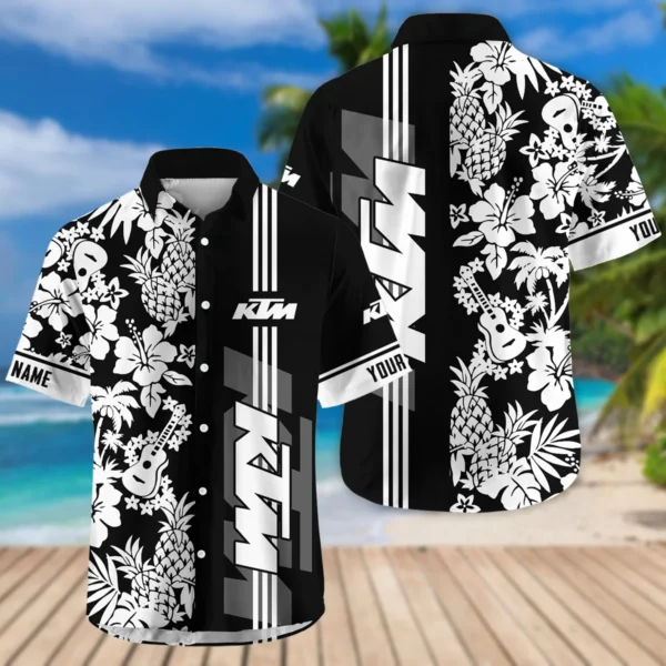 KTM Exclusive Logo Hawaian Shirt QTVA160425HW02KTM - Black