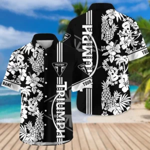 Triumph Motorcycles Exclusive Logo Hawaian Shirt QTVA160425HW02TRI - Black