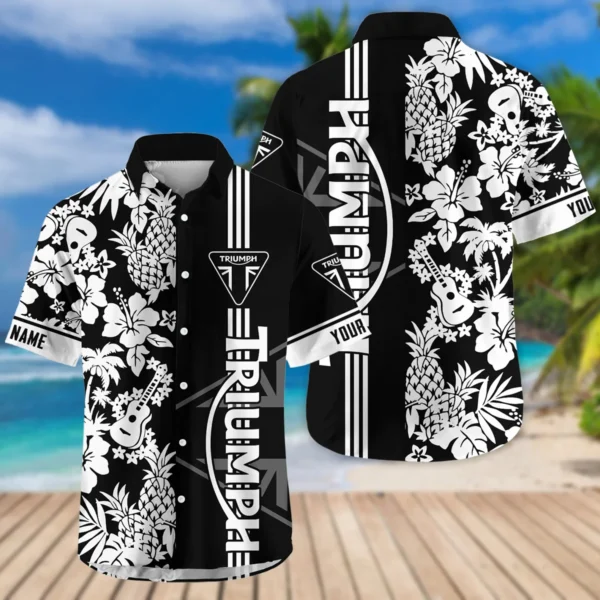 Triumph Motorcycles Exclusive Logo Hawaian Shirt QTVA160425HW02TRI - Black